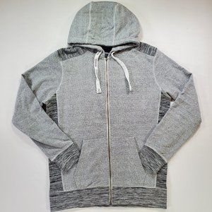 Parasuco Hoodie Mens Large Gray Full Zip Slim Fit Tight Knit Designer Sweatshirt